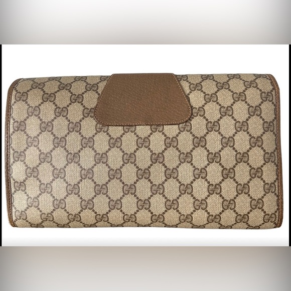 π― Authentic Gucci Vintage GG Sherry Line PVC Clutch - Picture 2 of 8